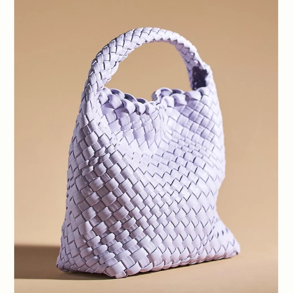 Mini Woven Faux Leather Tote - Picture 1 of 9